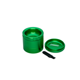Stacheproductswholesale Grynder (N.Y.A.G) 4 Piece in green, top view with scraper on white background