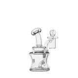 MJ Arsenal Jammer Mini Dab Rig with Banger Hanger, 4" Tall, Clear Borosilicate Glass, Front View