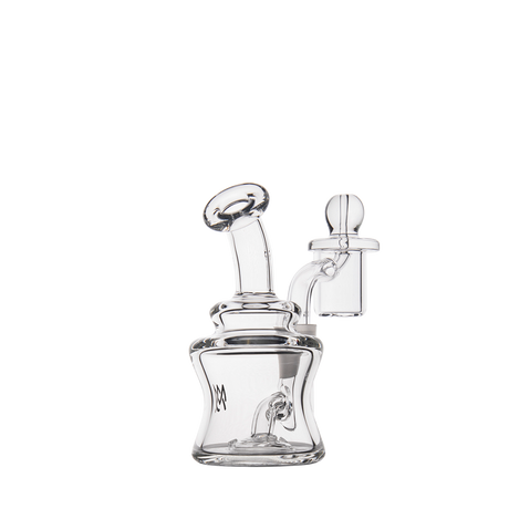 MJ Arsenal Jammer Mini Dab Rig with Banger Hanger, 4" Tall, Clear Borosilicate Glass, Front View