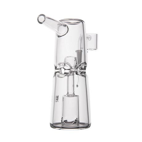 MJ Arsenal Turret Mini Dab Rig with Quartz Bucket - Clear Glass - Front View