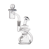 MJ Arsenal Hydra Mini Dab Rig with Banger Hanger, Clear Borosilicate Glass, Front View