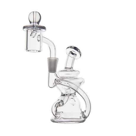 MJ Arsenal Hydra Mini Dab Rig with Banger Hanger, Clear Borosilicate Glass, Front View