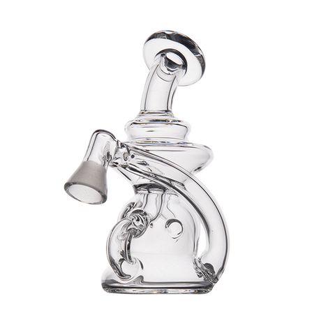 MJ Arsenal Hydra Vape Edition mini dab rig, clear glass, front view with quartz banger