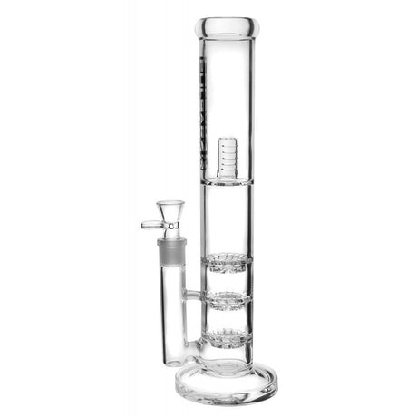 14" Pulsar Glass Water Pipe with Triple Turbine Perc, 19mm Female Joint, Front View
