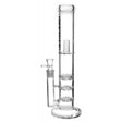 14" Pulsar Glass Water Pipe with Triple Turbine Perc, 19mm Female Joint, Front View