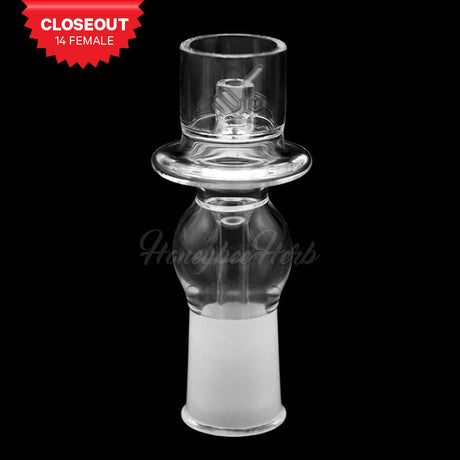 Honeybee Herb CORE REACTOR BARREL QUARTZ NAIL, 14mm Female Joint, Front View on Seamless White Background