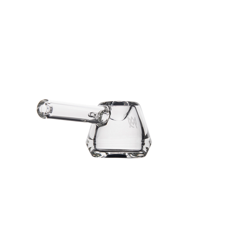 MJ Arsenal Kettle Hand Pipe - Clear Glass, Portable Size - Angled Side View