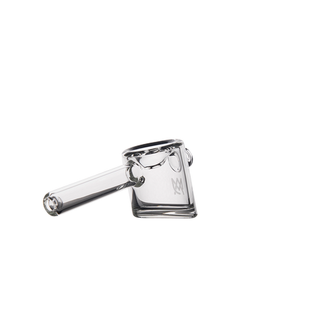 MJ Arsenal Kickstand Hand Pipe in Clear Glass - Compact and Portable Design - Side View