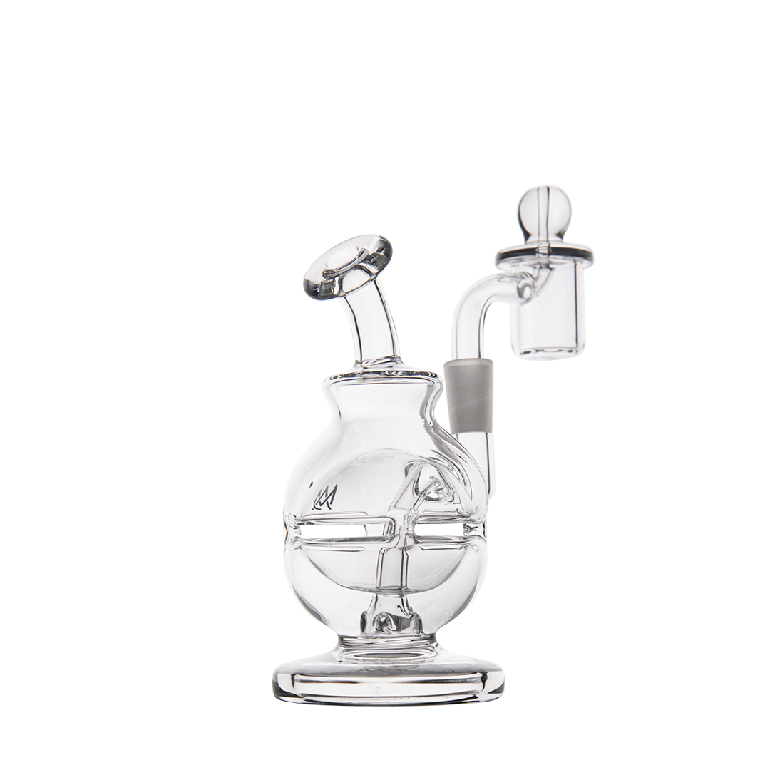 MJ Arsenal Royale Mini Dab Rig with Banger Hanger, Clear Borosilicate Glass, 5" Tall