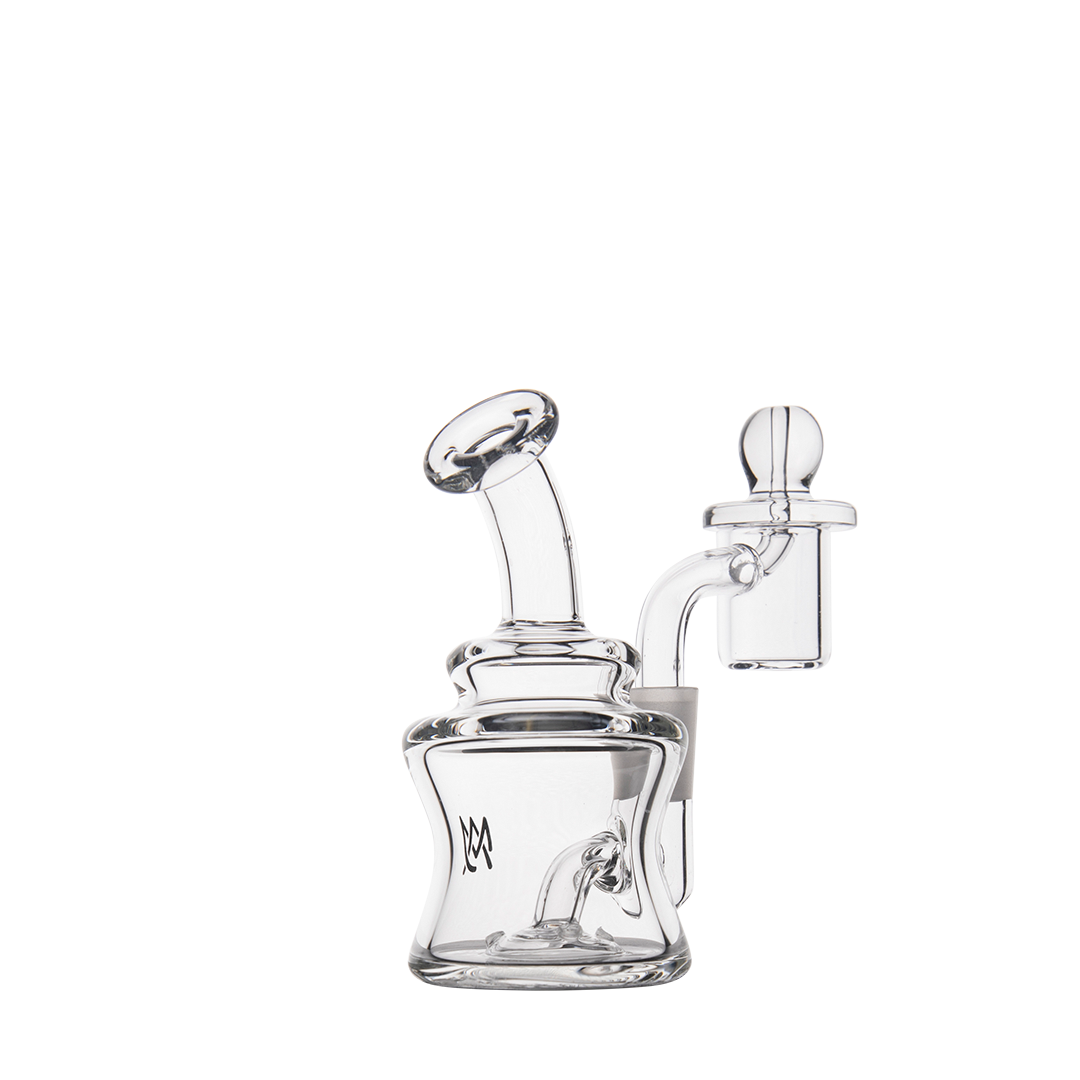 MJ Arsenal Jammer Mini Dab Rig, Clear Borosilicate Glass, 4" Height, 90 Degree Joint