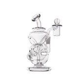 MJ Arsenal Infinity Mini Dab Rig with banger hanger design, 90-degree joint, and recycler, front view