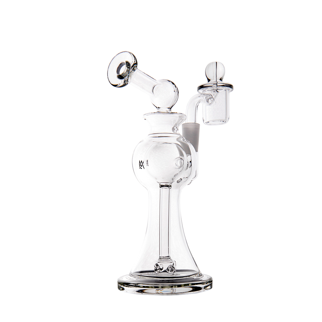 MJ Arsenal Apollo Mini Dab Rig front view with clear glass and compact design