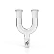 Honeybee Herb Double Bowl Wishbone Adaptor, Clear Glass, Front View