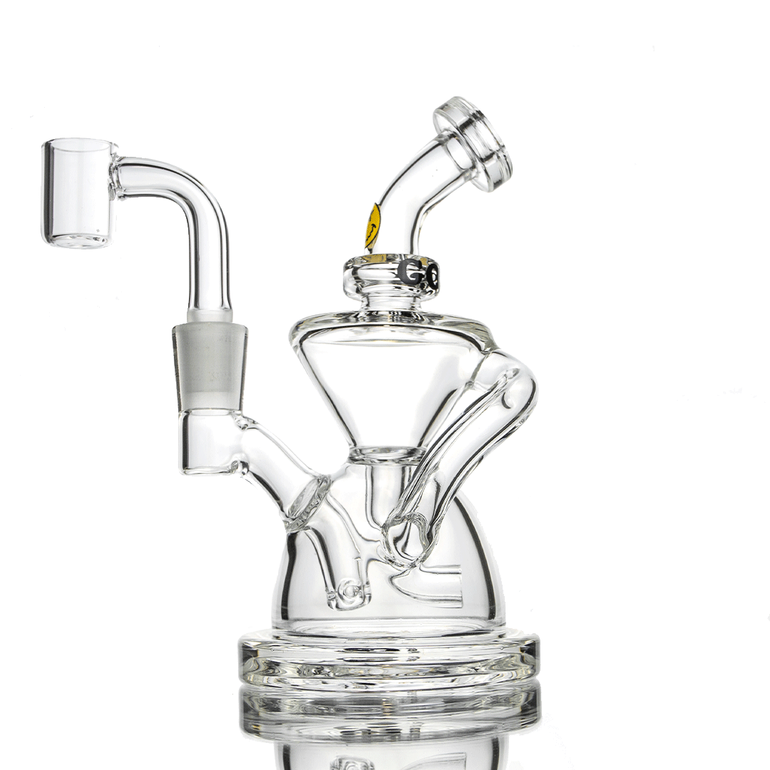 Goody Glass Twister Mini Rig 4-Piece Kit, Clear Variant, Front View on White Background