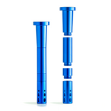 Chill Steel Pipes Royal Blue Break Resistant Downstem for Bongs, Front View on White Background