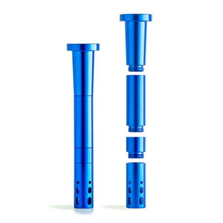 Chill Steel Pipes Royal Blue Break Resistant Downstem for Bongs, Front View on White Background