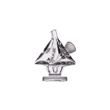 MJ Arsenal King Bubbler in clear glass, compact design, 45-degree joint angle, front view on white background