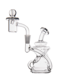 MJ Arsenal Hydra Mini Dab Rig with banger hanger design, clear borosilicate glass, and recycler percolator