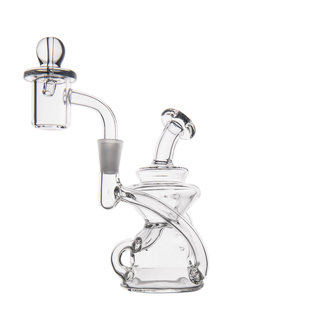 MJ Arsenal Hydra Mini Dab Rig with banger hanger design, clear borosilicate glass, and recycler percolator