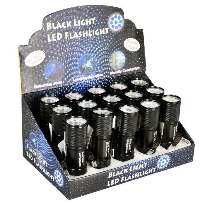 15pc Black Light LED Flashlight Display Set