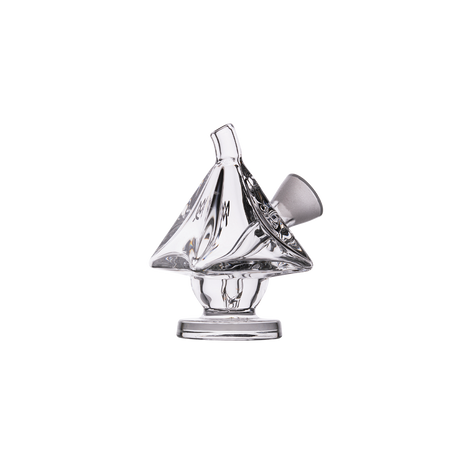 MJ Arsenal King Bubbler, clear glass with 45-degree joint, compact for easy travel, front view