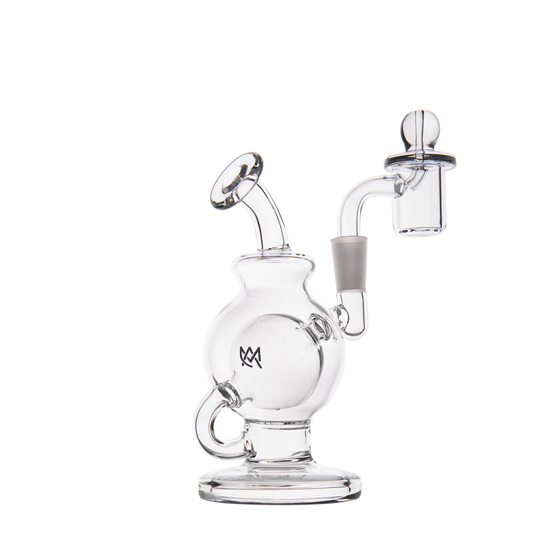 MJ Arsenal Atlas Mini Dab Rig with Double Ball Design and Honeycomb Percolation, Front View