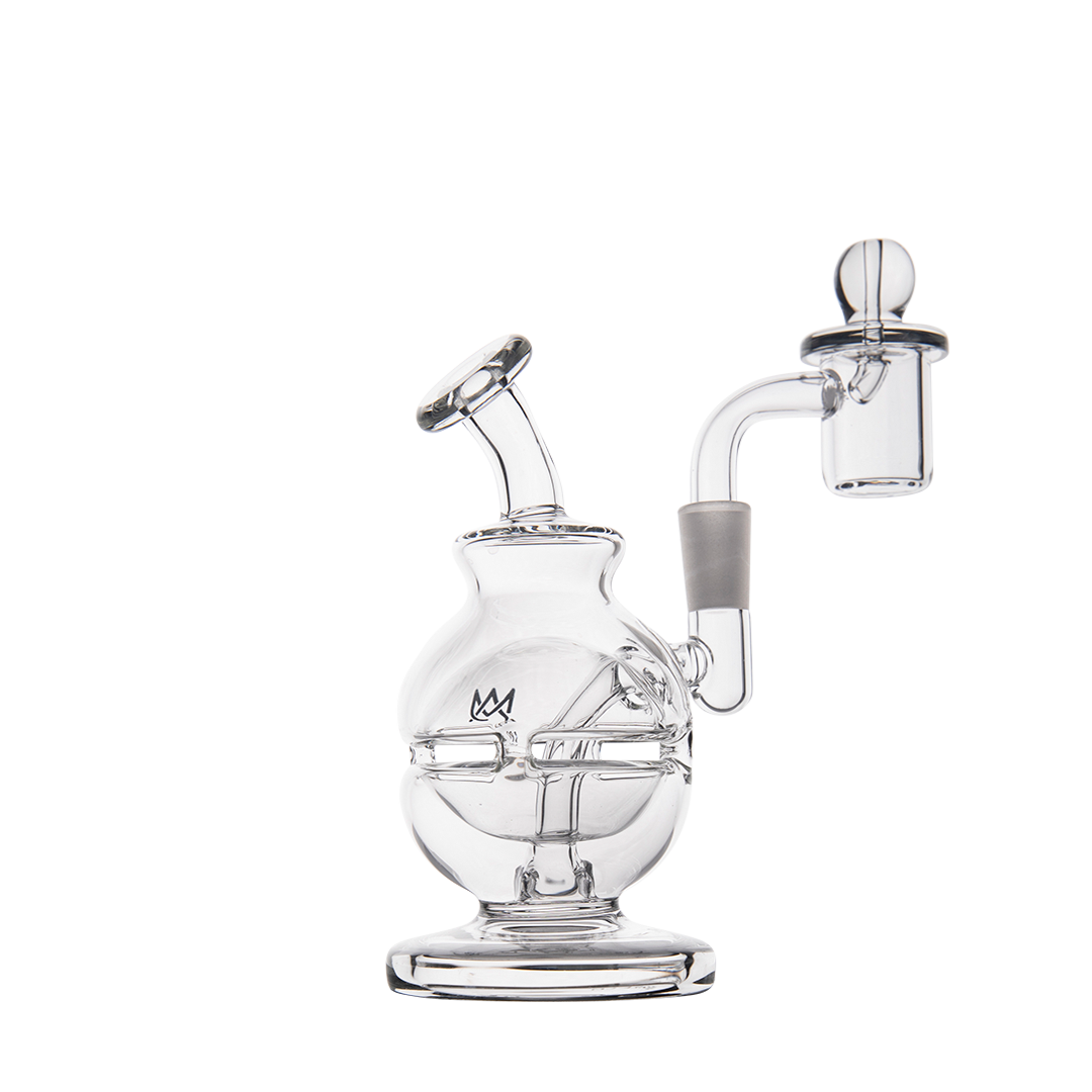 MJ Arsenal Royale Mini Dab Rig with Banger Hanger Design, Clear Borosilicate Glass, 5" Tall