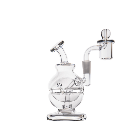 MJ Arsenal Royale Mini Dab Rig with Banger Hanger Design, Clear Borosilicate Glass, 5" Tall