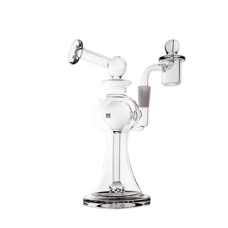 MJ Arsenal Apollo Mini Dab Rig with Banger Hanger, Clear Borosilicate Glass, Side View