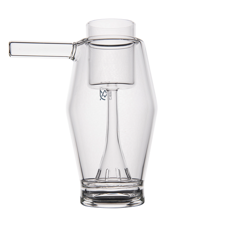 MJ Arsenal Proxy Bubbler for dabbing, clear borosilicate glass, front view on seamless white background