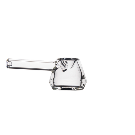 MJ Arsenal Kettle Hand Pipe - Compact Clear Glass with Smooth Side Carb - Front View