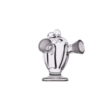 MJ Arsenal Dubbler Original, compact double bubbler for dry herbs, 45 degree joint, front view on white