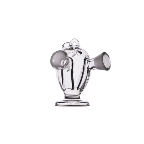 MJ Arsenal Dubbler Original, compact double bubbler for dry herbs, 45 degree joint, front view on white