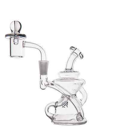 MJ Arsenal Hydra Mini Dab Rig with Banger Hanger, 90 Degree Joint, Clear Borosilicate Glass