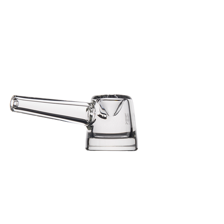 MJ Arsenal Deco Hand Pipe - Sleek Clear Glass - Angled Side View - Portable