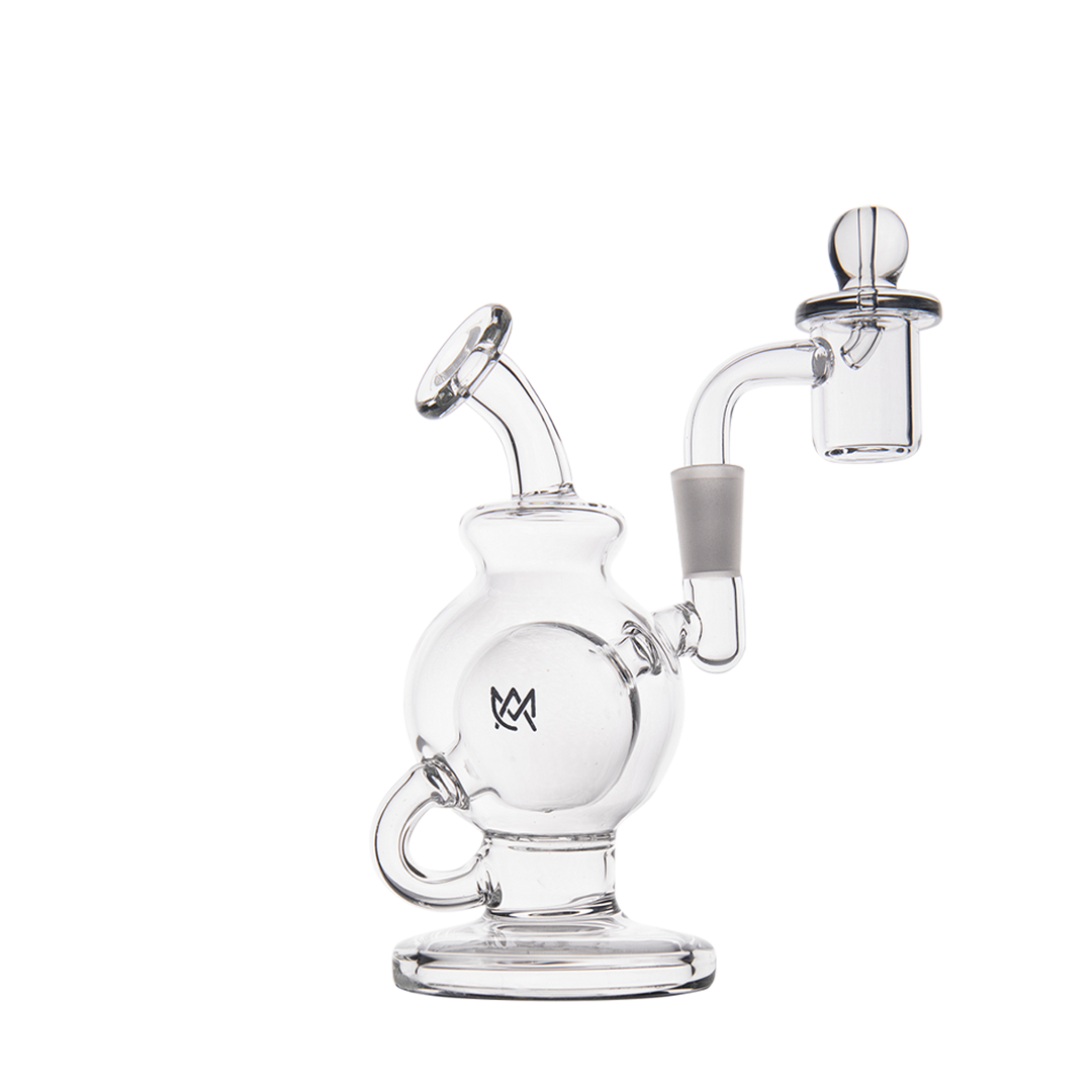 MJ Arsenal Atlas Mini Dab Rig with Honeycomb Percolator, Clear Borosilicate Glass, 5" Tall