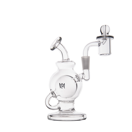 MJ Arsenal Atlas Mini Dab Rig with Honeycomb Percolator, Clear Borosilicate Glass, 5" Tall