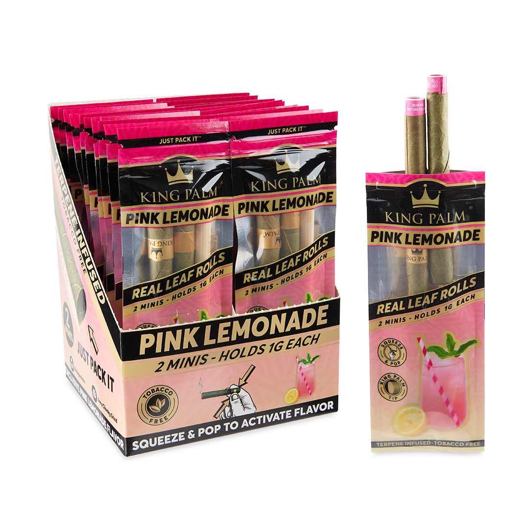 King Palm Mini Rolling Cones Variety Pack - Pink Lemonade, Tobacco-Free, Front View