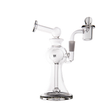 MJ Arsenal Apollo Mini Dab Rig, 7" Compact Borosilicate with Puck Perc, 90° Joint, Side View