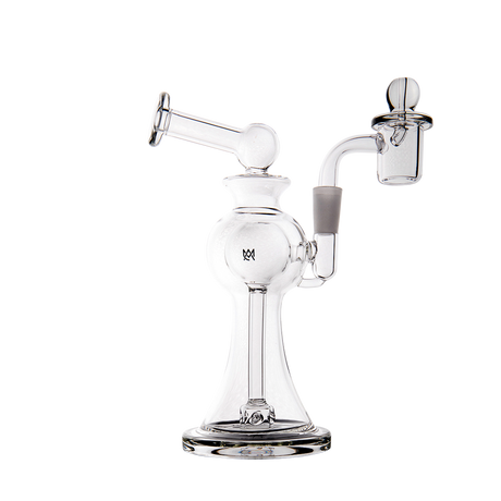 MJ Arsenal Apollo Mini Dab Rig, 7" Compact Borosilicate with Puck Perc, 90° Joint, Side View