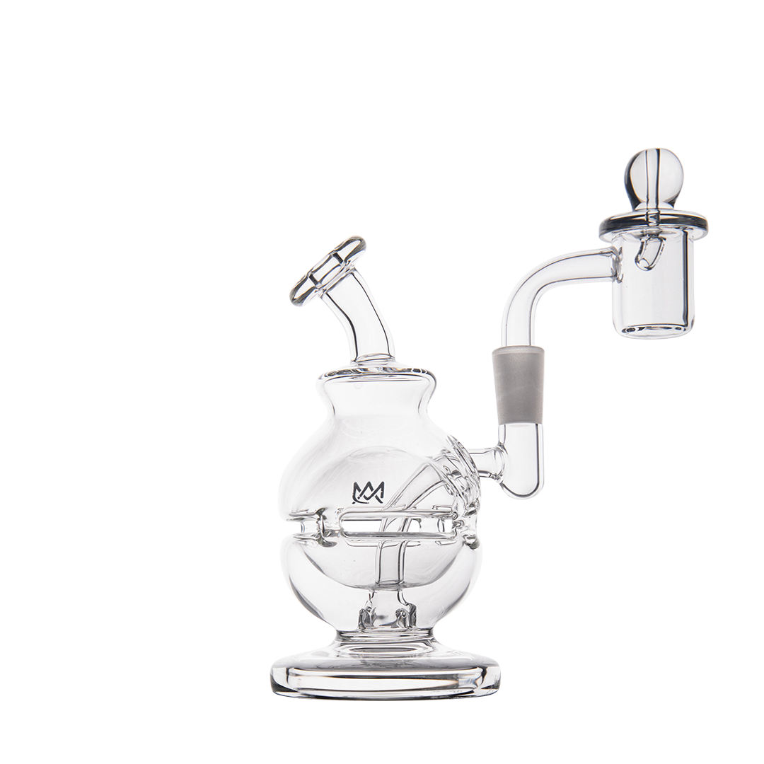 MJ Arsenal Royale Mini Dab Rig - Clear Borosilicate Glass with 90 Degree Banger Hanger