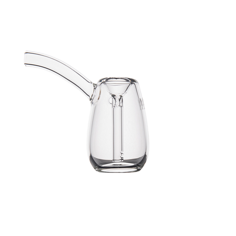 MJ Arsenal Bulb Mini Bubbler, 100% Borosilicate Glass, Compact Design, Front View on Seamless White