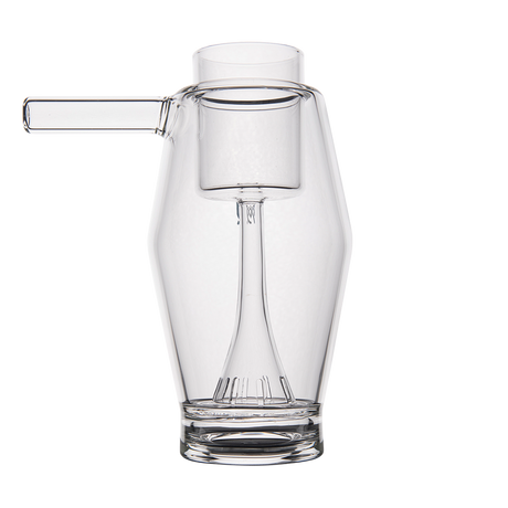 MJ Arsenal Proxy Bubbler, clear borosilicate glass, front view on white background, compact dabbing accessory