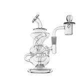 MJ Arsenal Infinity Mini Dab Rig in Clear Borosilicate Glass with Recycler Design - Front View