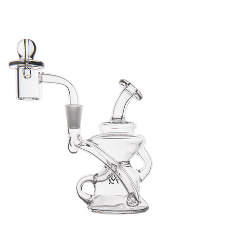 MJ Arsenal Hydra Mini Dab Rig with Banger Hanger, 90 Degree Joint, Side View