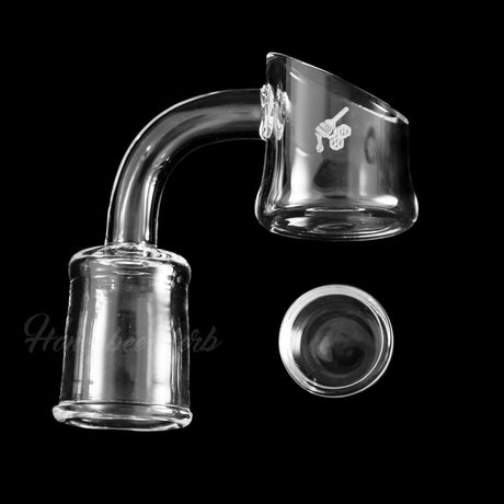 Honeybee Herb Honey Cup Quartz Banger 90° Degree, Clear, High-Quality Quartz, for Dab Rigs