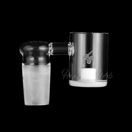 Honey & Milk Core Reactor Sidecar Quartz Banger 90°, 18mm Male Joint, Clear Design