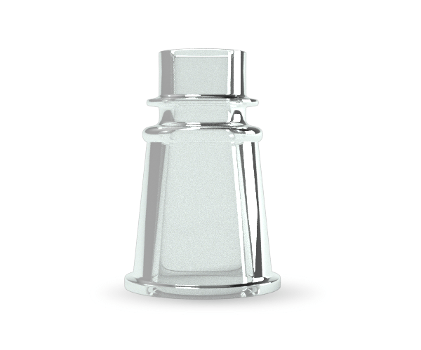 G Pen Connect Glass Adapter, 18mm Female, clear glass, angled view on white background