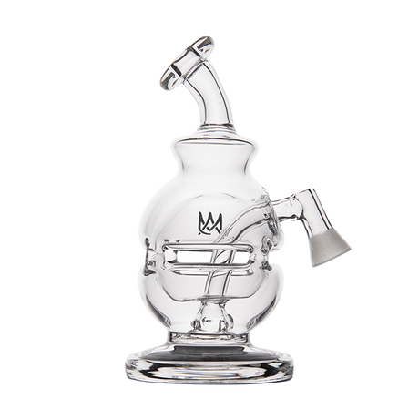 MJ Arsenal Royale Vape Edition mini e-rig with quartz banger, clear glass, front view on seamless white background