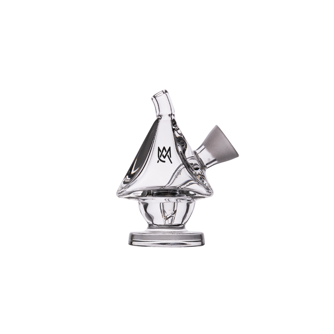 MJ Arsenal King Bubbler, clear borosilicate glass, compact design, front view on white background
